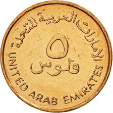 Emiratos Árabes Unidos, 5 Fils, 2001, British Royal Mint, FDC, Bronce, KM:2.2