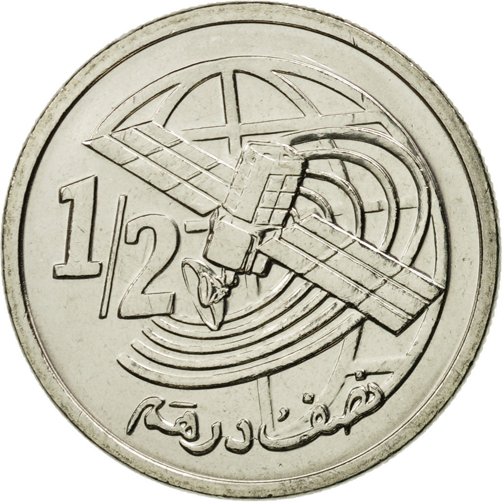 Coin, Morocco, Mohammed VI, 1/2 Dirham, 2002, MS(65-70), Copper-nickel, KM:116