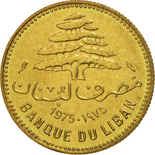 Moneda, Líbano, 5 Piastres, 1975, FDC, Níquel - latón, KM:25.2