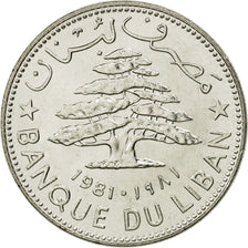 Lebanon, Livre, 1981, MS(65-70), Nickel, KM:30