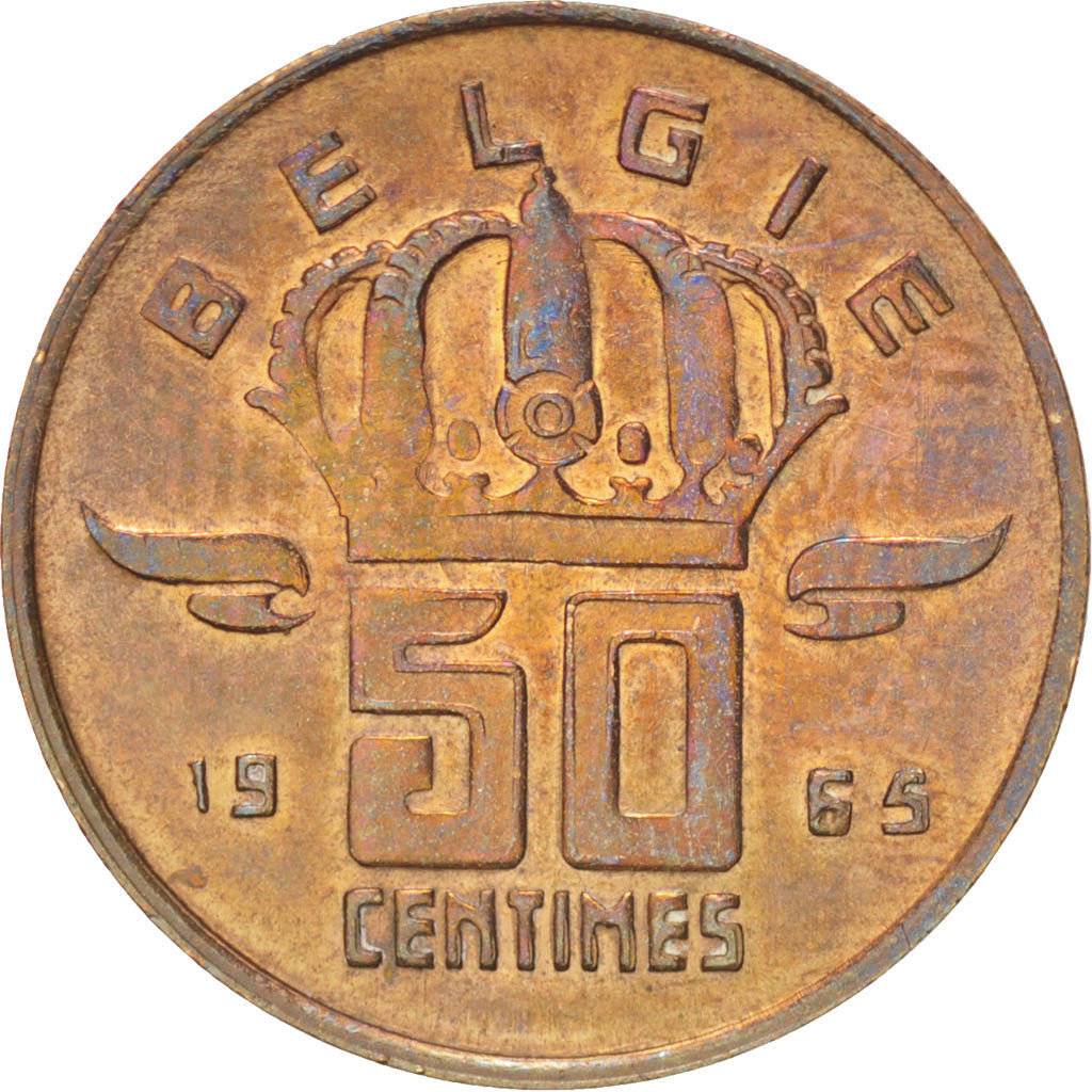 Moneta, Belgio, Baudouin I, 50 Centimes, 1965, SPL, Bronzo, KM:149.1