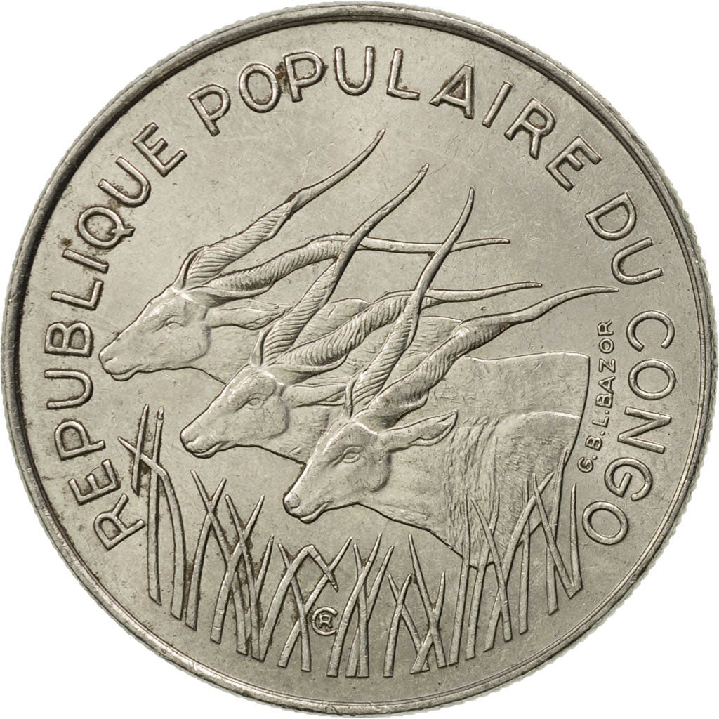 Congo Republic, 100 Francs, 1972, Paris, MS(63), Nickel, KM:1
