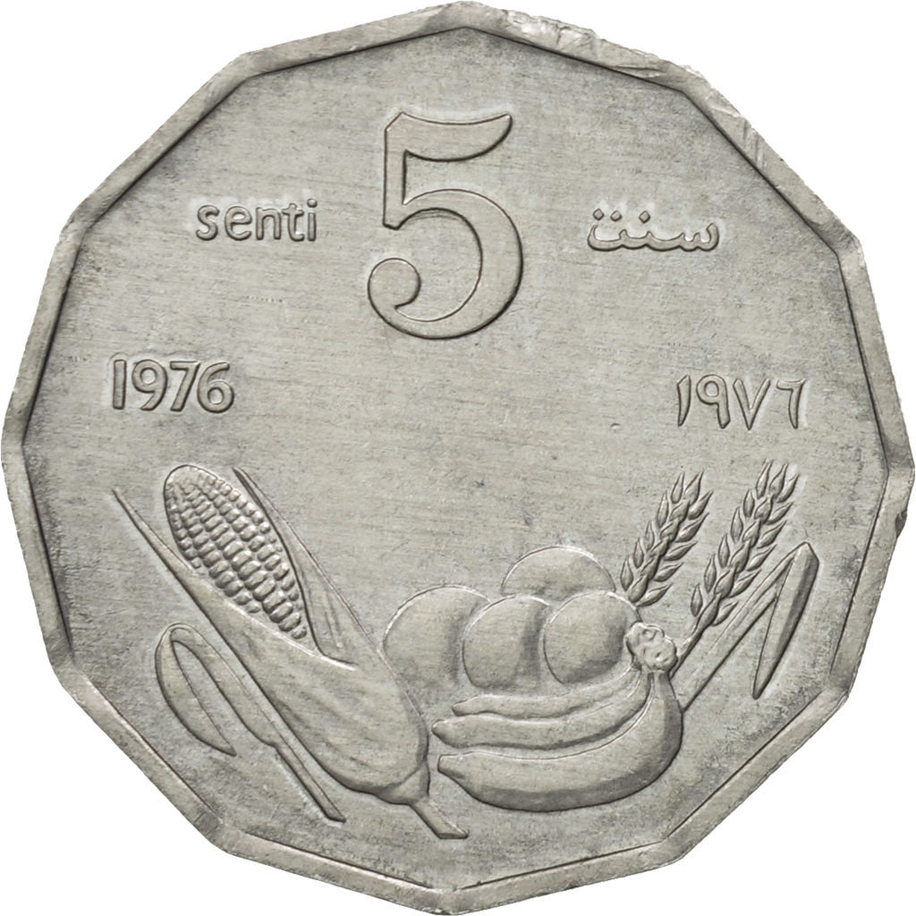 Coin, Somalia, 5 Senti, 1976, MS(65-70), Aluminum, KM:24