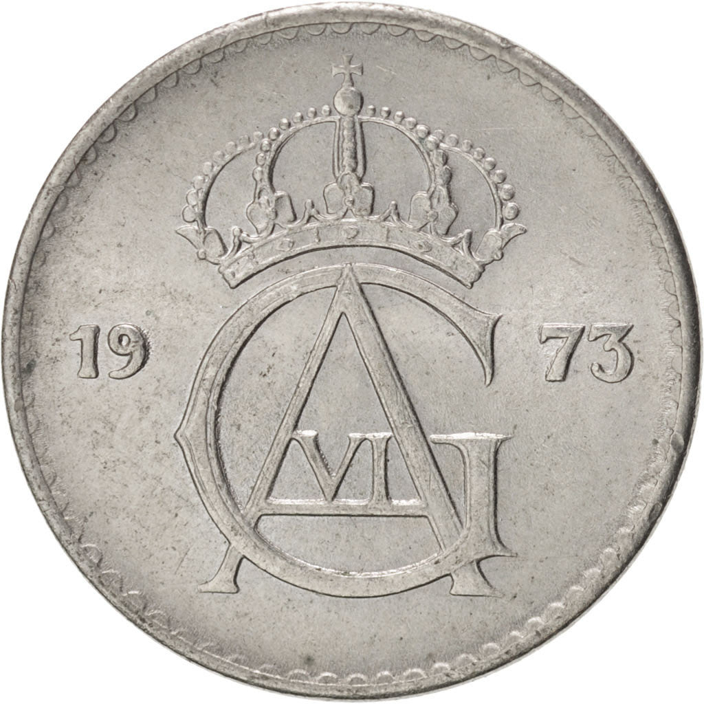 Moneta, Svezia, Gustaf VI, 10 Öre, 1973, SPL, Rame-nichel, KM:835