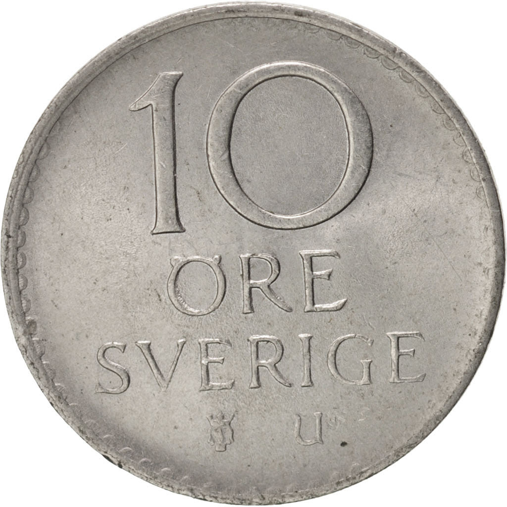 Moneta, Svezia, Gustaf VI, 10 Öre, 1973, SPL, Rame-nichel, KM:835