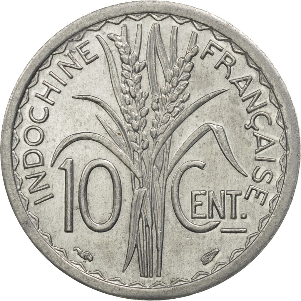 FRENCH INDO-CHINA, 10 Cents, 1945, Paris, FDC, Aluminium, KM:28.1