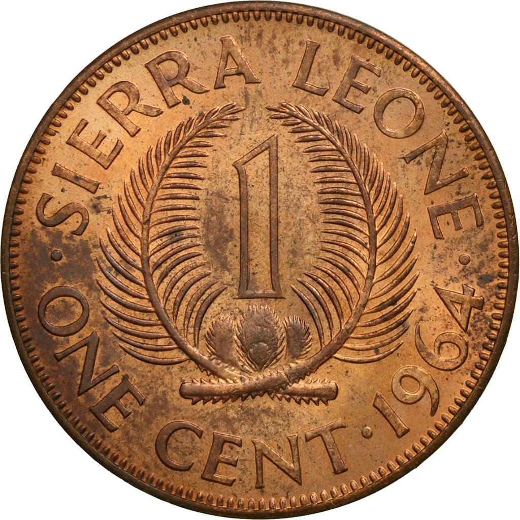 Coin, Sierra Leone, Cent, 1964, British Royal Mint, MS(60-62), Bronze, KM:17