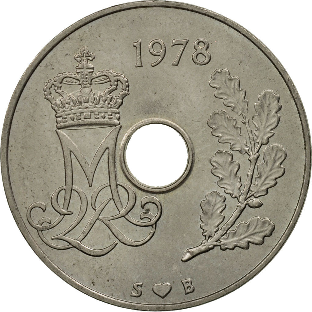 Monnaie, Danemark, Margrethe II, 25 Öre, 1978, Copenhagen, SPL, Copper-nickel