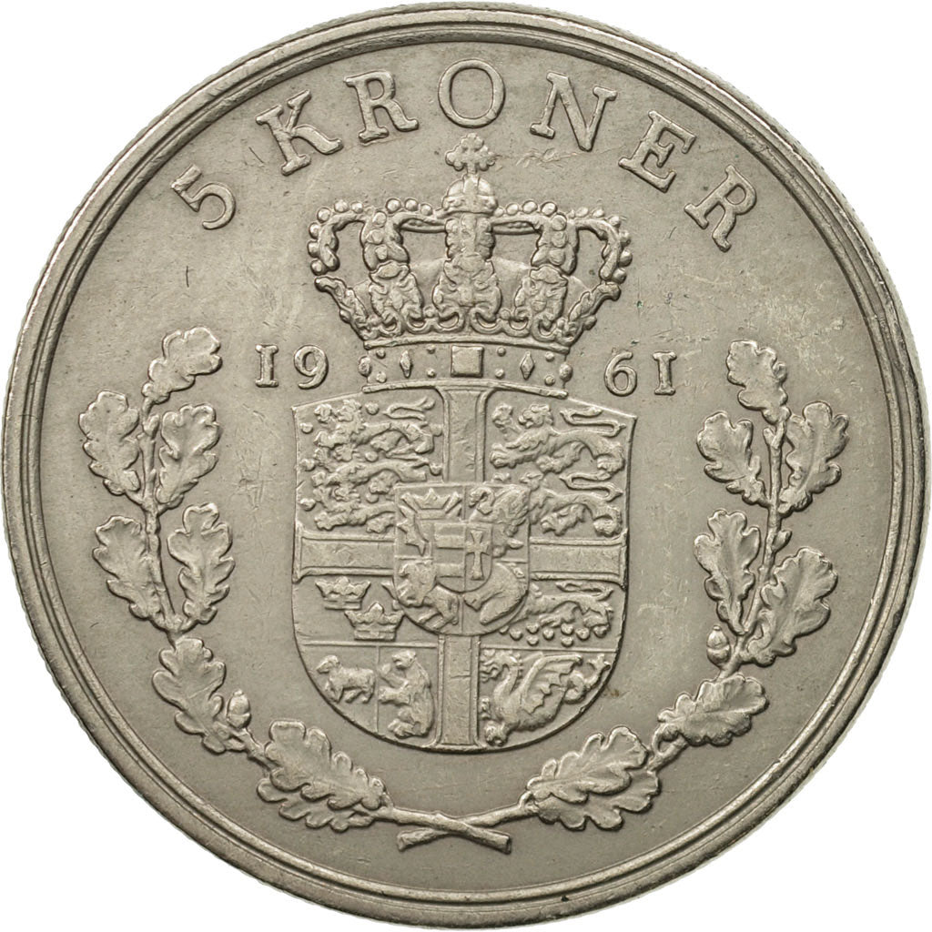 Coin, Denmark, Frederik IX, 5 Kroner, 1961, Copenhagen, MS(60-62)