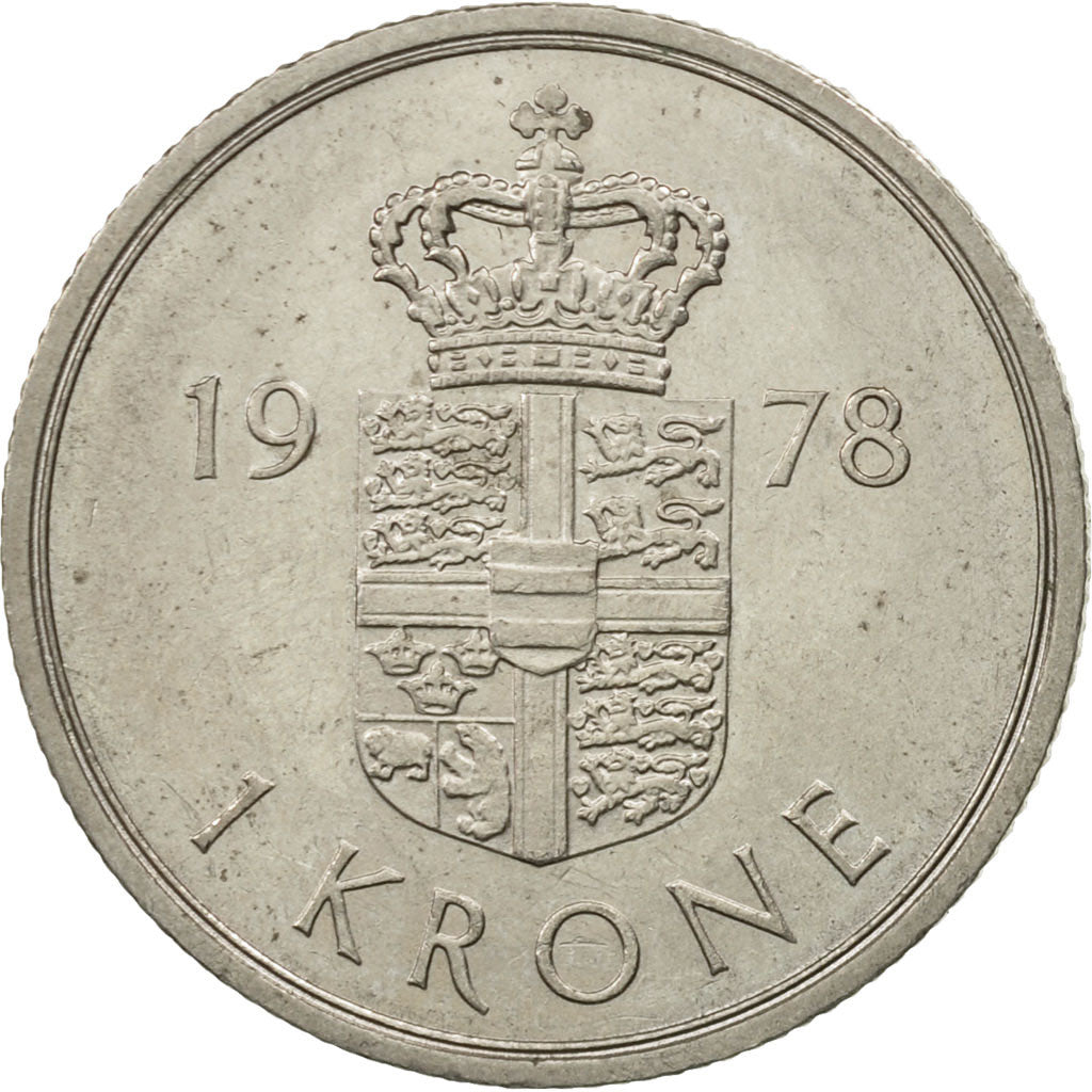 Moneta, Danimarca, Margrethe II, Krone, 1978, Copenhagen, SPL, Rame-nichel