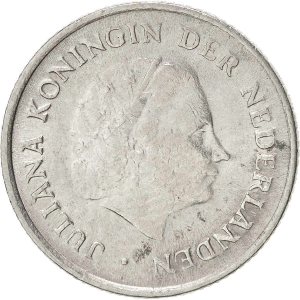 Paesi Bassi, Juliana, 10 Cents, 1955, BB+, Nichel, KM:182