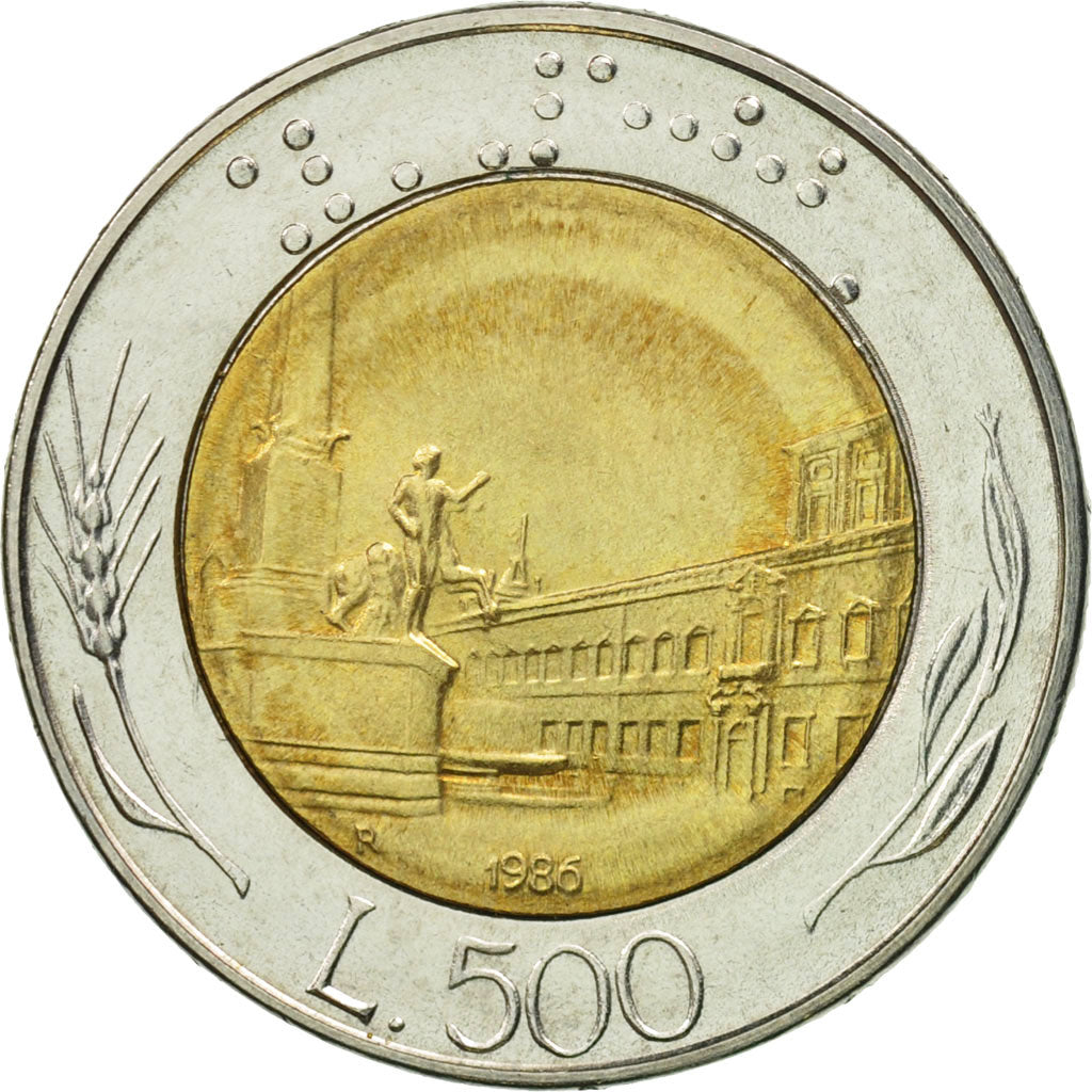 Italy, 500 Lire, 1986, Rome, MS(63), Bi-Metallic, KM:111