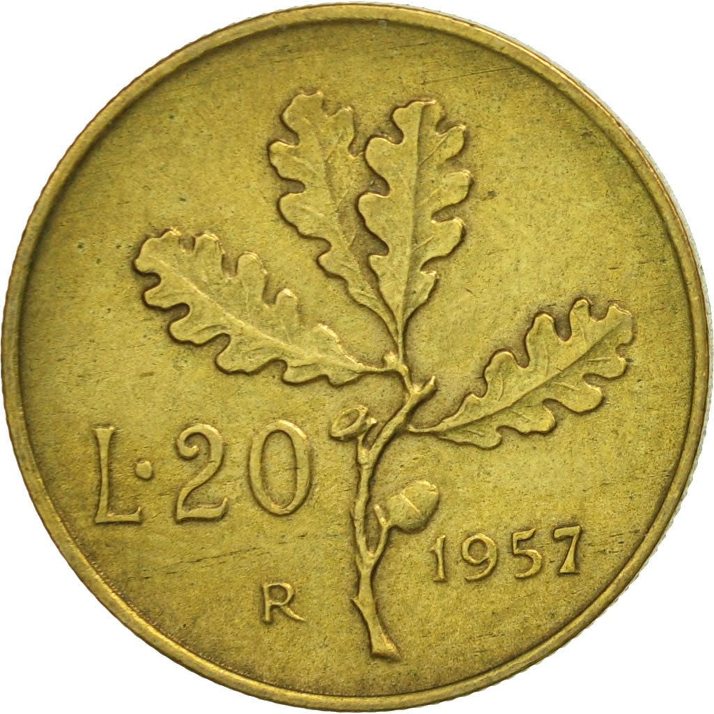 Monnaie, Italie, 20 Lire, 1957, Rome, SUP+, Aluminum-Bronze, KM:97.1