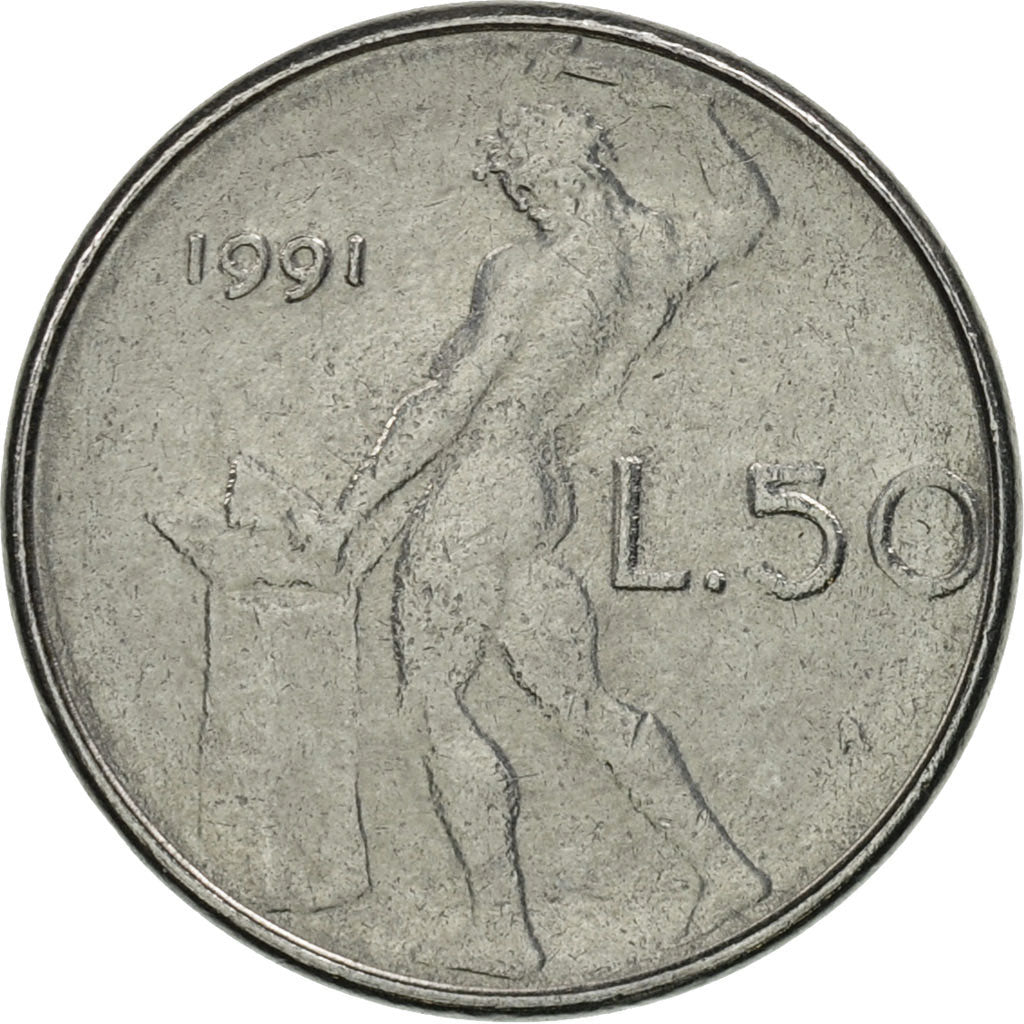 Monnaie, Italie, 50 Lire, 1991, Rome, SUP+, Stainless Steel, KM:95.2