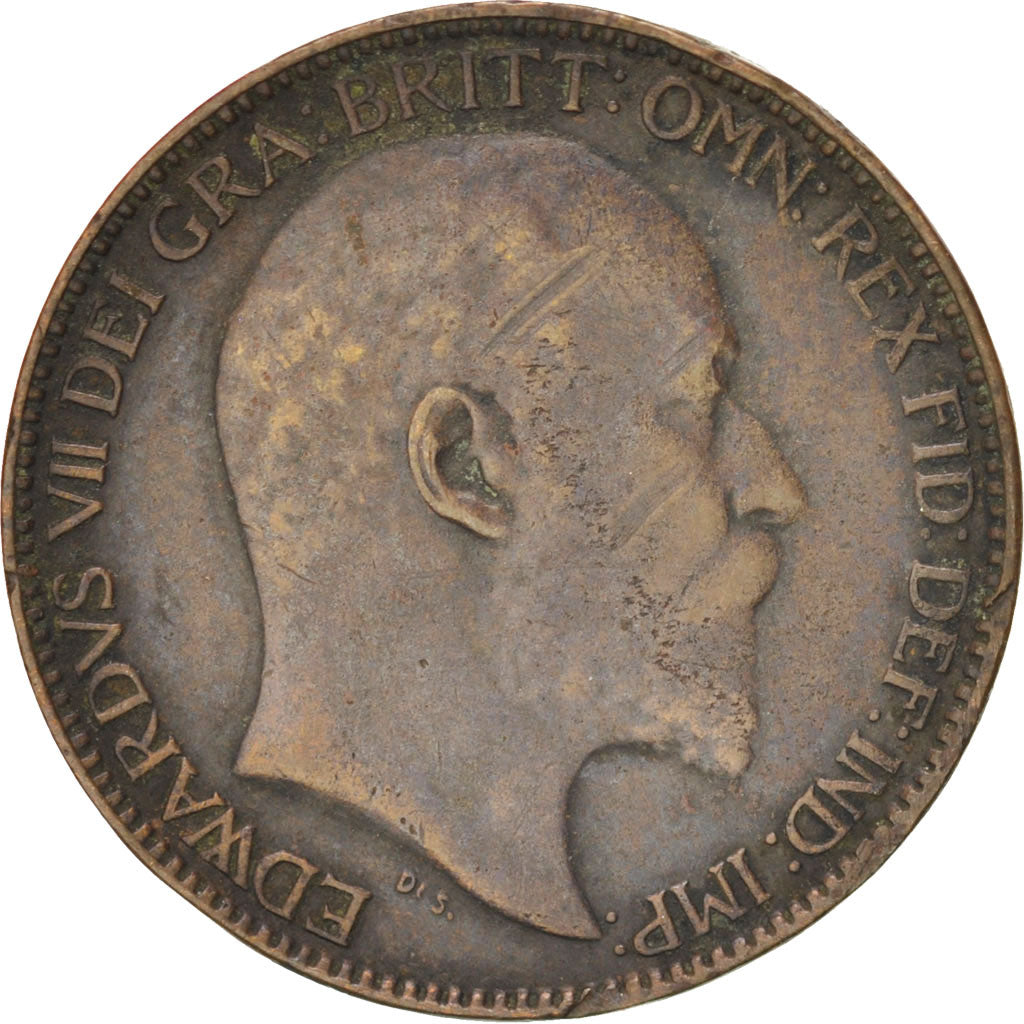 GREAT BRITAIN, Farthing, 1910, KM #792, EF(40-45), Bronze, 20