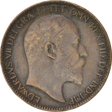 GREAT BRITAIN, Farthing, 1910, KM #792, EF(40-45), Bronze, 20