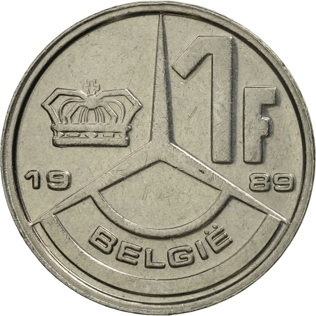 Coin, Belgium, Franc, 1989, MS(63), Nickel Plated Iron, KM:171