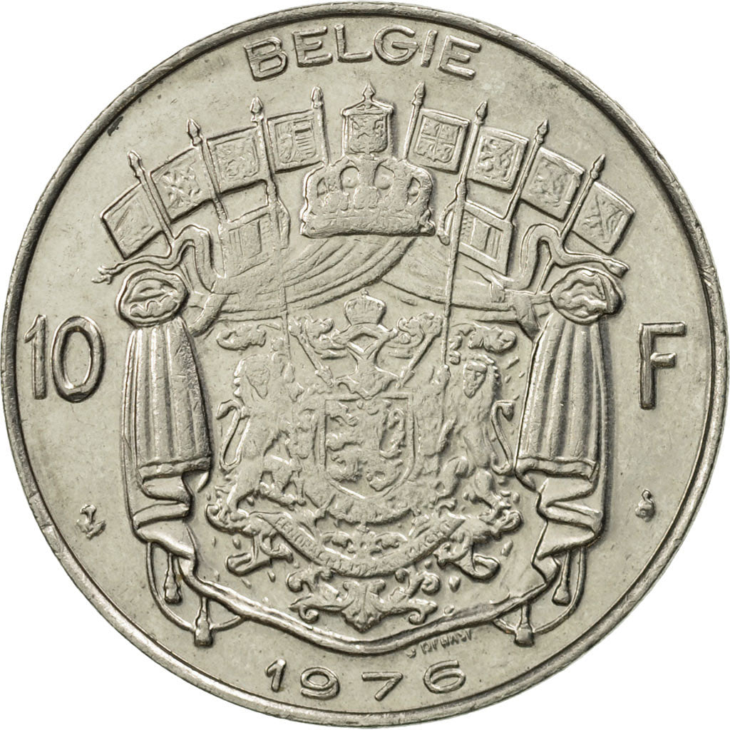 Belgique, 10 Francs, 10 Frank, 1976, Brussels, SPL, Nickel, KM:156.1