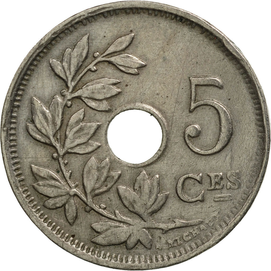 Coin, Belgium, 5 Centimes, 1923, AU(55-58), Copper-nickel, KM:66