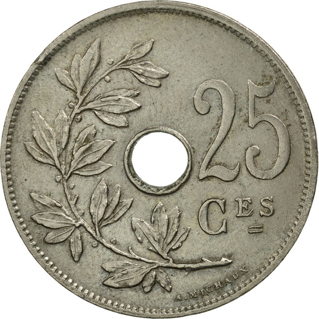 Coin, Belgium, 25 Centimes, 1927, AU(50-53), Copper-nickel, KM:68.1
