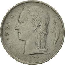 Coin, Belgium, Franc, 1951, AU(50-53), Copper-nickel, KM:142.1
