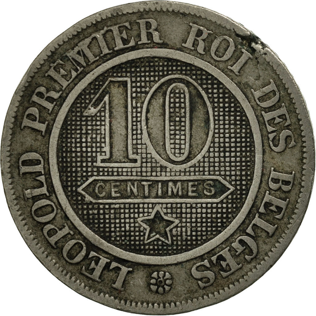 Belgium, Leopold I, 10 Centimes, 1861, AU(50-53), Copper-nickel, KM:22
