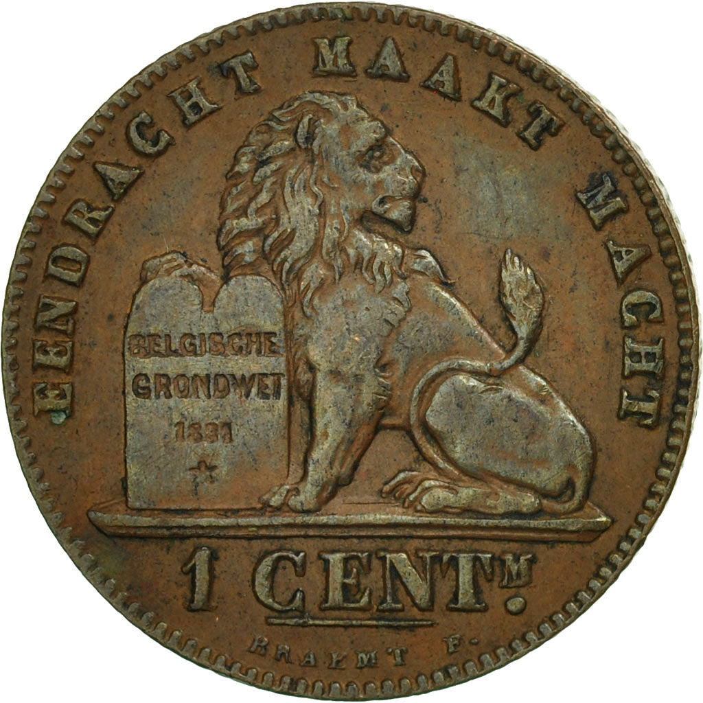 Coin, Belgium, Leopold II, Centime, 1902, AU(50-53), Copper, KM:34.1