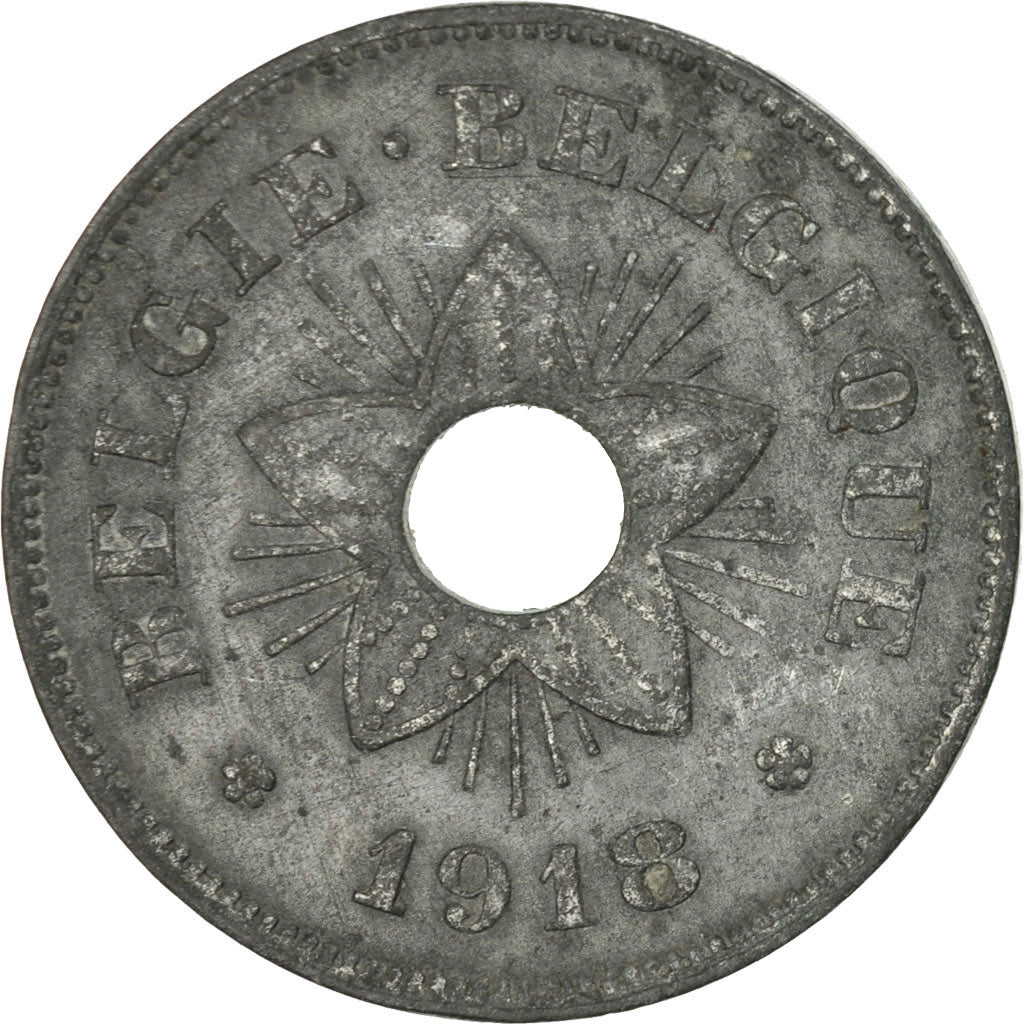 Belgium, 50 Centimes, 1918, VF(20-25), Zinc, KM:83