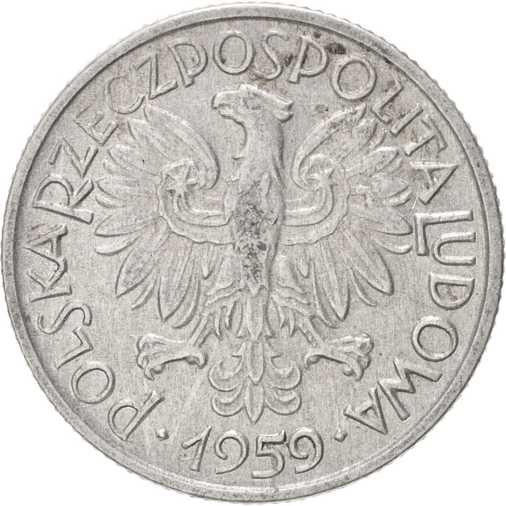 Polonia, 2 Zlote, 1959, Warsaw, BB, Alluminio, KM:46