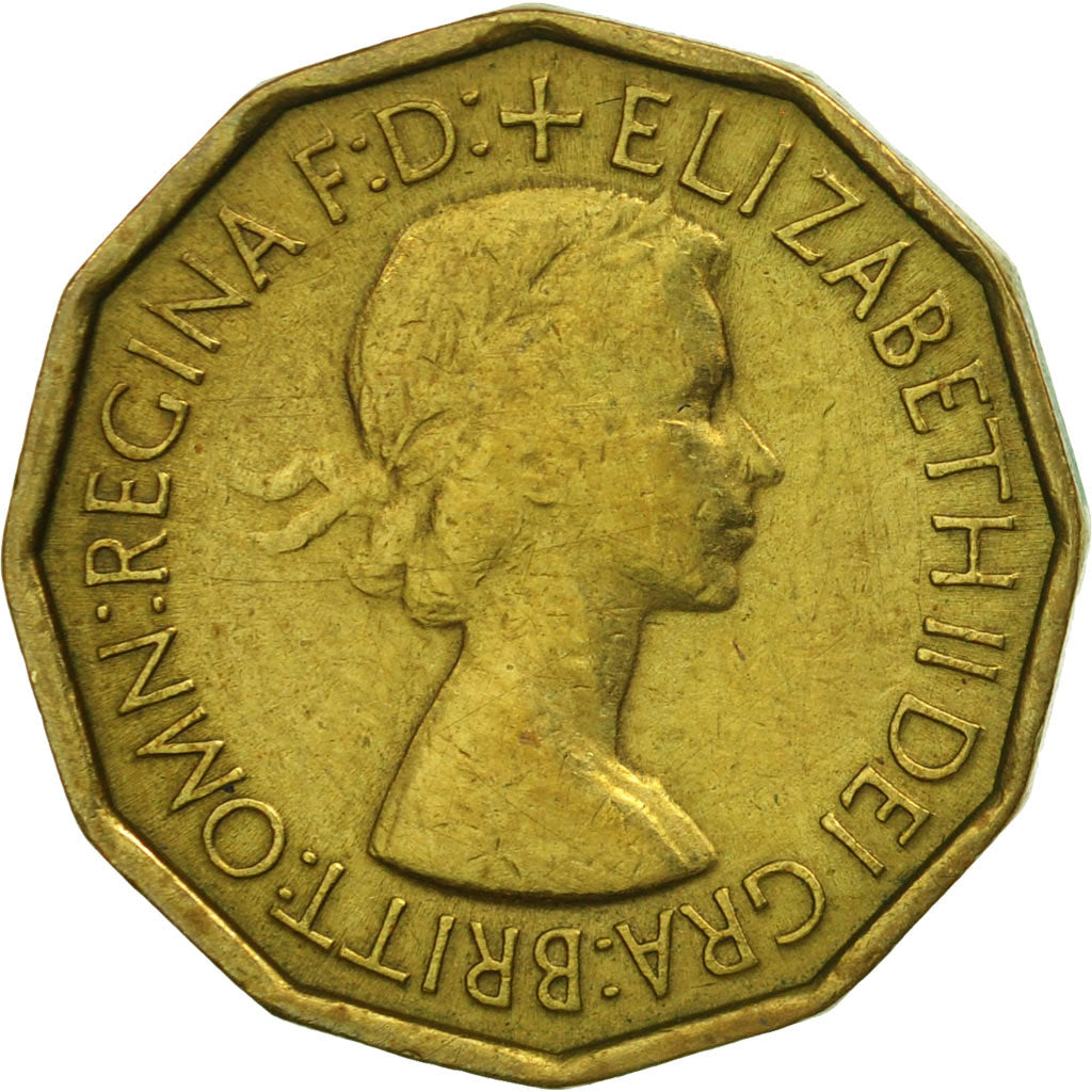 Coin, Great Britain, Elizabeth II, 3 Pence, 1953, EF(40-45), Nickel-brass