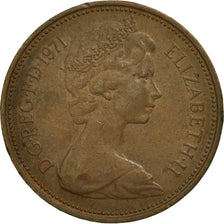 Moneta, Gran Bretagna, Elizabeth II, 2 New Pence, 1971, BB, Bronzo, KM:916