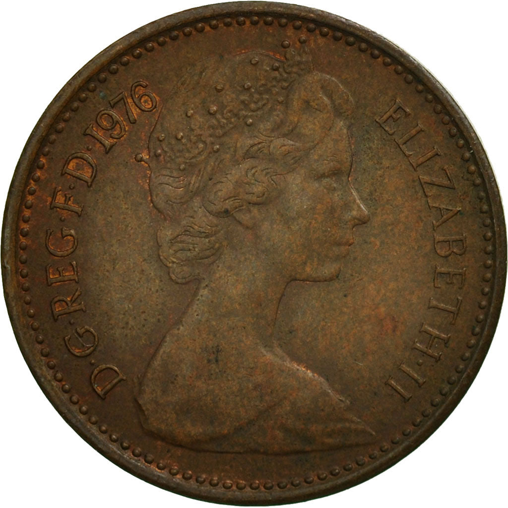 Münze, Großbritannien, Elizabeth II, 1/2 New Penny, 1976, S+, Bronze, KM:914