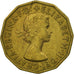 Coin, Great Britain, Elizabeth II, 3 Pence, 1954, AU(55-58), Nickel-brass