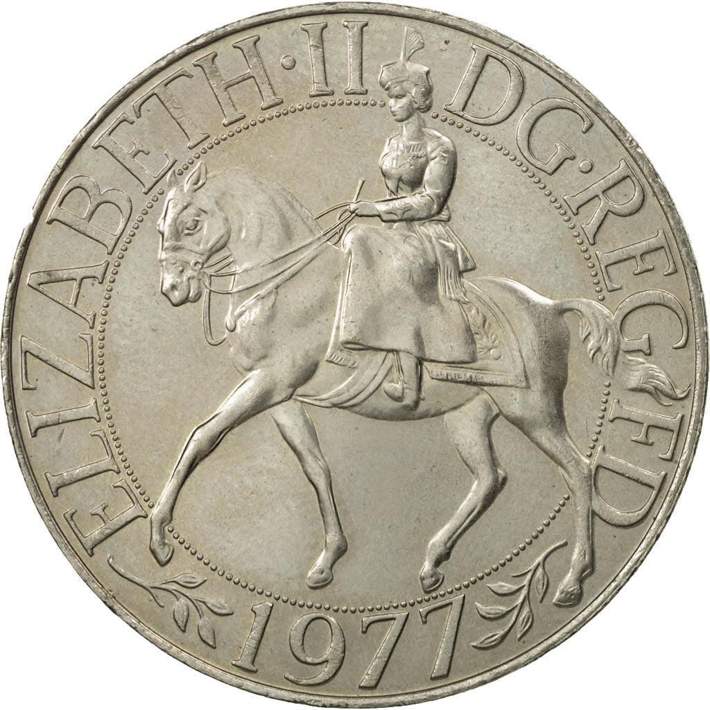 Coin, Great Britain, Elizabeth II, 25 New Pence, 1977, MS(60-62), Copper-nickel