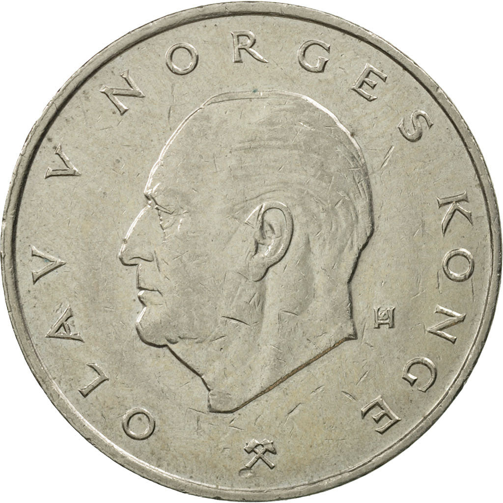 Coin, Norway, Olav V, 5 Kroner, 1982, AU(50-53), Copper-nickel, KM:420