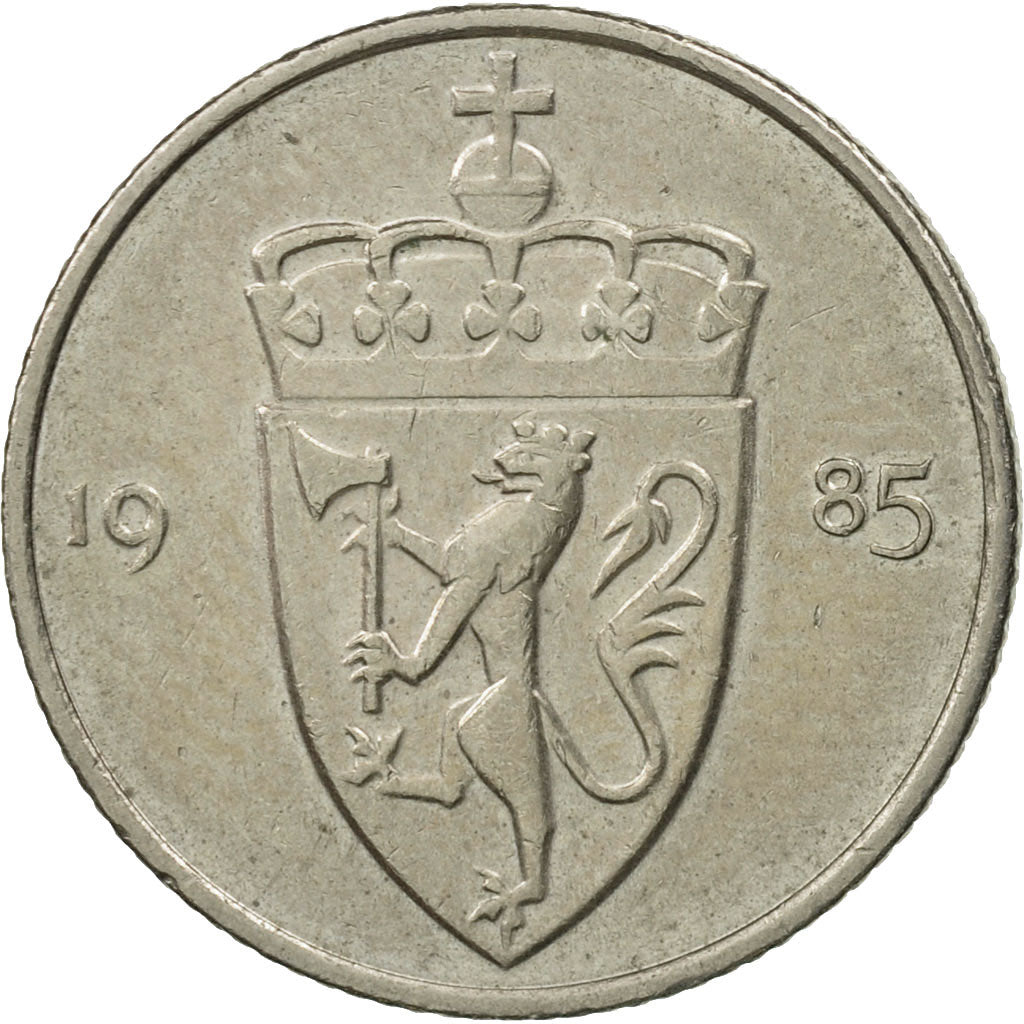 Coin, Norway, Olav V, 50 Öre, 1985, MS(63), Copper-nickel, KM:418