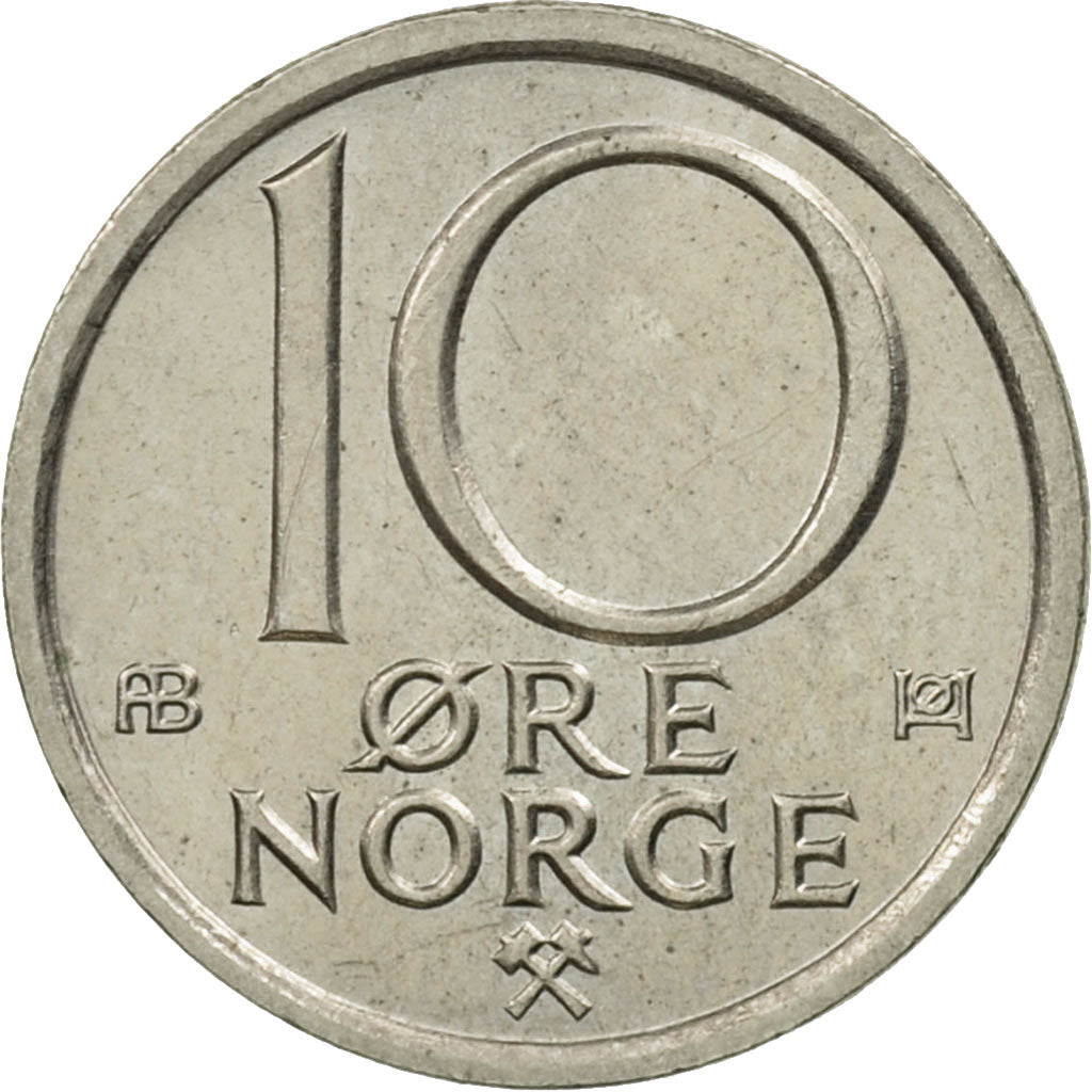 Coin, Norway, Olav V, 10 Öre, 1976, MS(63), Copper-nickel, KM:416