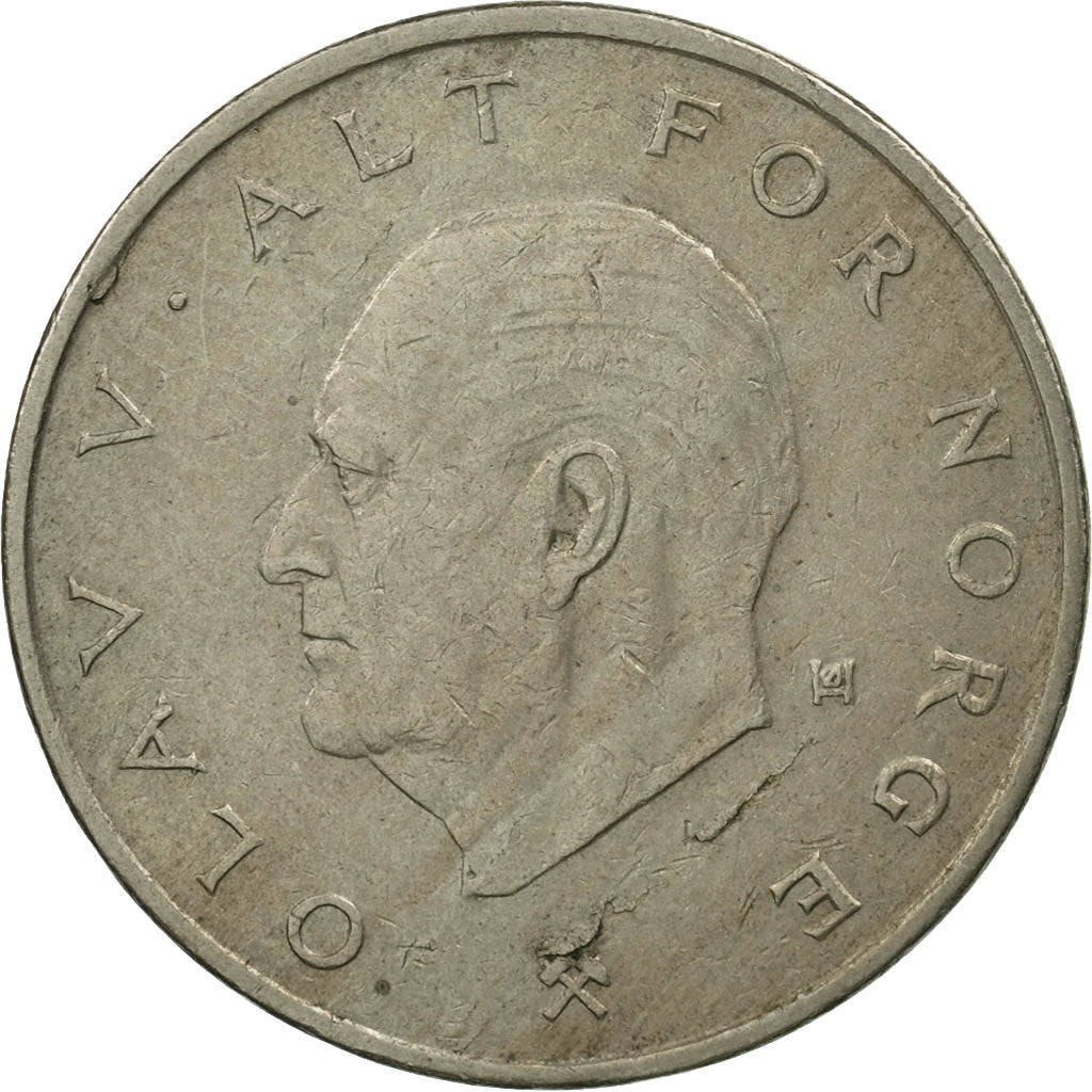 Coin, Norway, Olav V, Krone, 1976, MS(60-62), Copper-nickel, KM:419