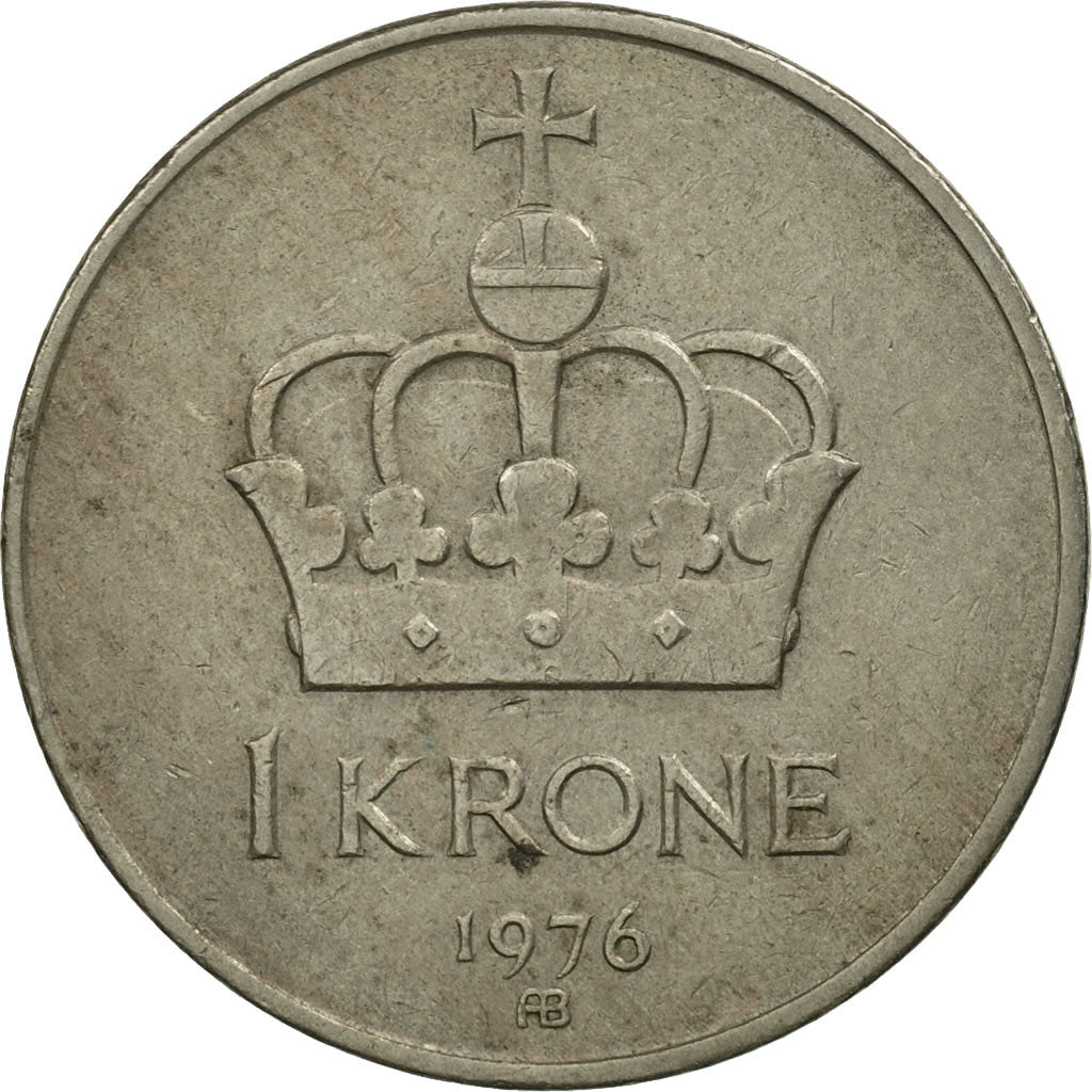 Coin, Norway, Olav V, Krone, 1976, MS(60-62), Copper-nickel, KM:419