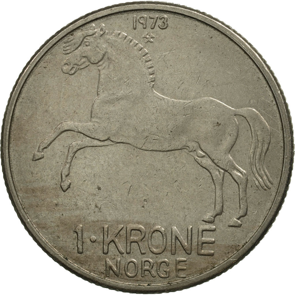 Coin, Norway, Olav V, Krone, 1973, MS(60-62), Copper-nickel, KM:409
