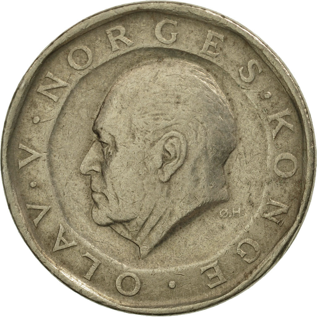 Münze, Norwegen, Olav V, 10 Kroner, 1986, VZ+, Nickel-brass, KM:427