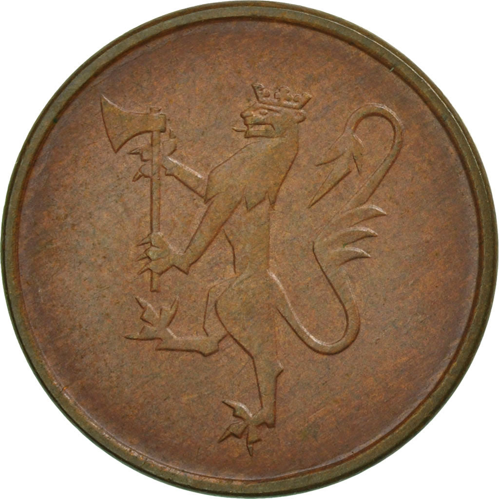 Coin, Norway, Olav V, 5 Öre, 1977, AU(55-58), Bronze, KM:415