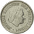 Coin, Netherlands, Juliana, 25 Cents, 1951, MS(63), Nickel, KM:183