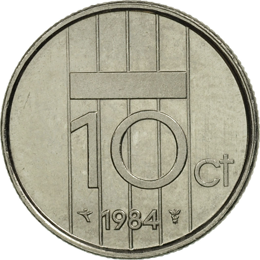 Munten, Nederland, Beatrix, 10 Cents, 1984, PR+, Nickel, KM:203