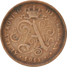 BELGIUM, 2 Centimes, 1911, KM #65, EF(40-45), Copper, 21.5