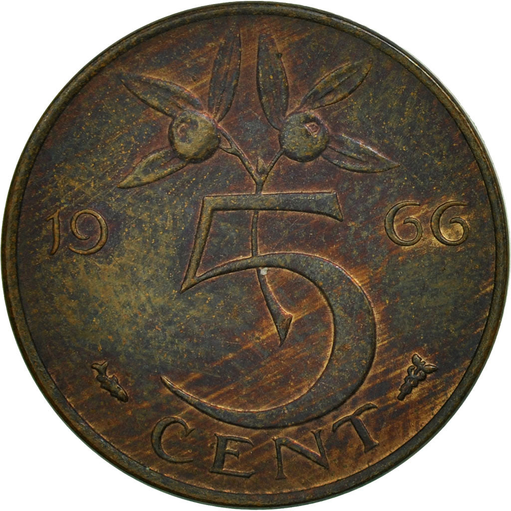 Monnaie, Pays-Bas, Juliana, 5 Cents, 1966, TTB+, Bronze, KM:181