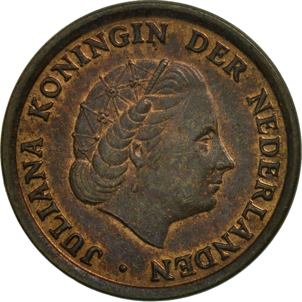 Coin, Netherlands, Juliana, Cent, 1956, AU(50-53), Bronze, KM:180