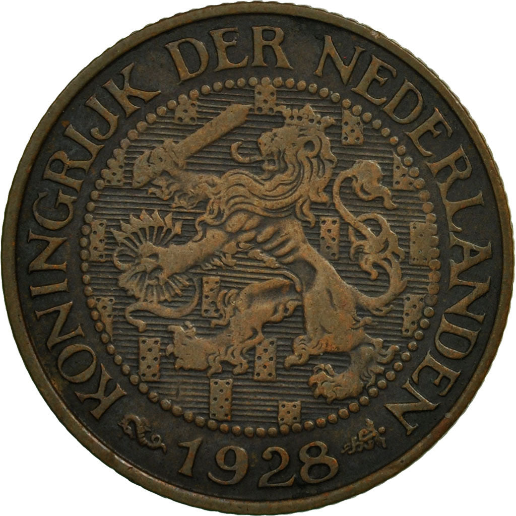 Coin, Netherlands, Wilhelmina I, Cent, 1928, AU(50-53), Bronze, KM:152