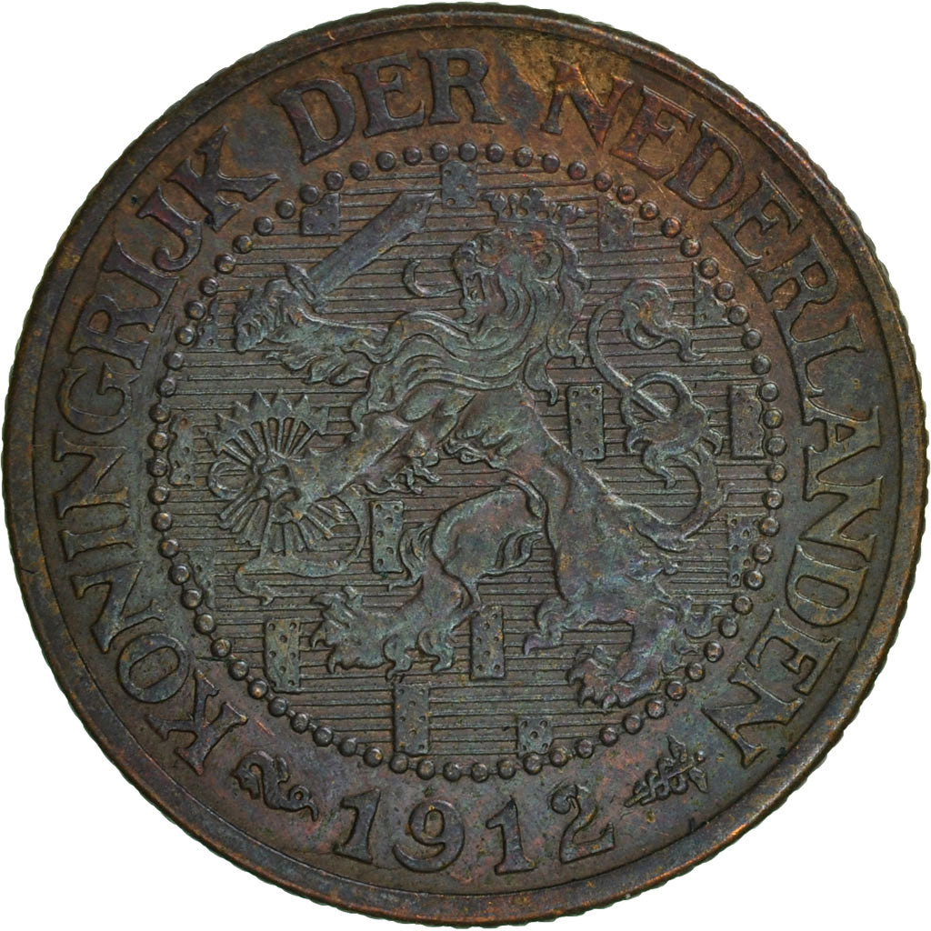 Coin, Netherlands, Wilhelmina I, 2-1/2 Cent, 1912, EF(40-45), Bronze, KM:150