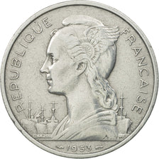 Madagascar, 5 Francs, 1953, Paris, MS(63), Aluminum, KM:5